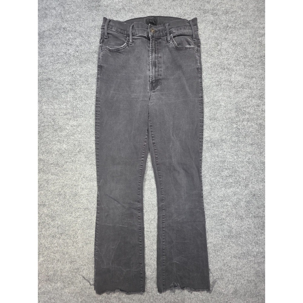 Mother Jeans Womens 28 Black Hustler Ankle Fray Stretch‎ NOT GUILTY